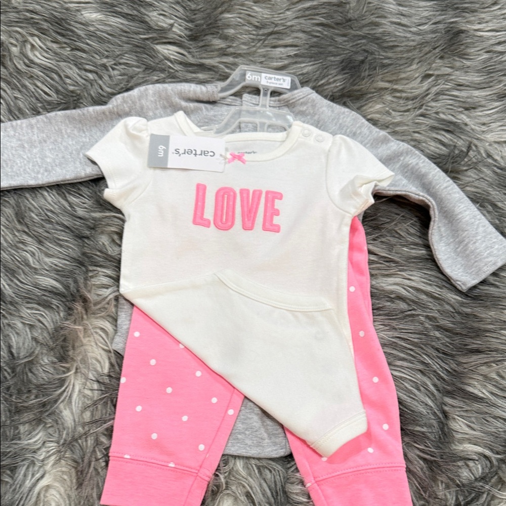 Carter's Pink and Gray Baby Outfit Set